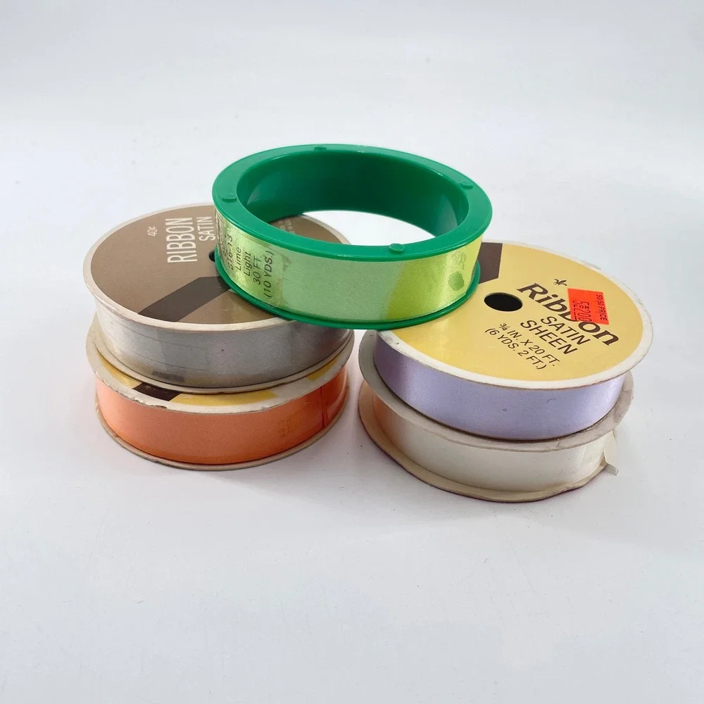 Vintage Quality All Occasion Ribbon Lot of 12 Multi Colors Widths Craft Supply